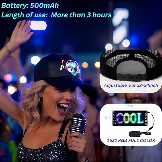 Full-Color LED Hat with Bluetooth App
