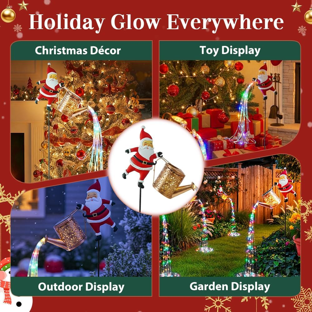 Christmas Santa Solar Kettle Garden Light