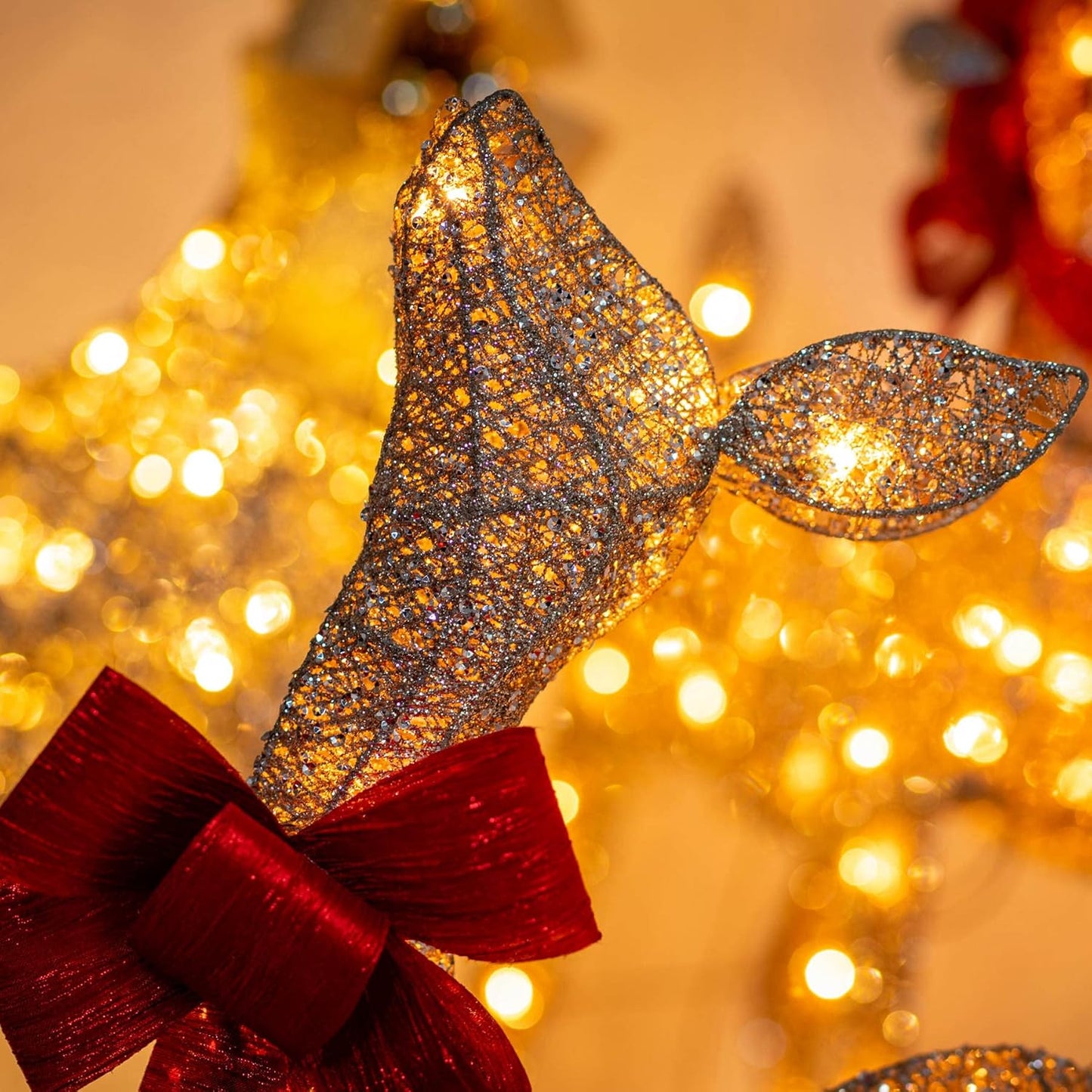 3D Gold Lighted Deer Trio