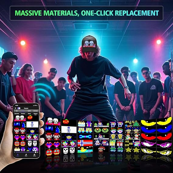 Full-Color LED Hat with Bluetooth App